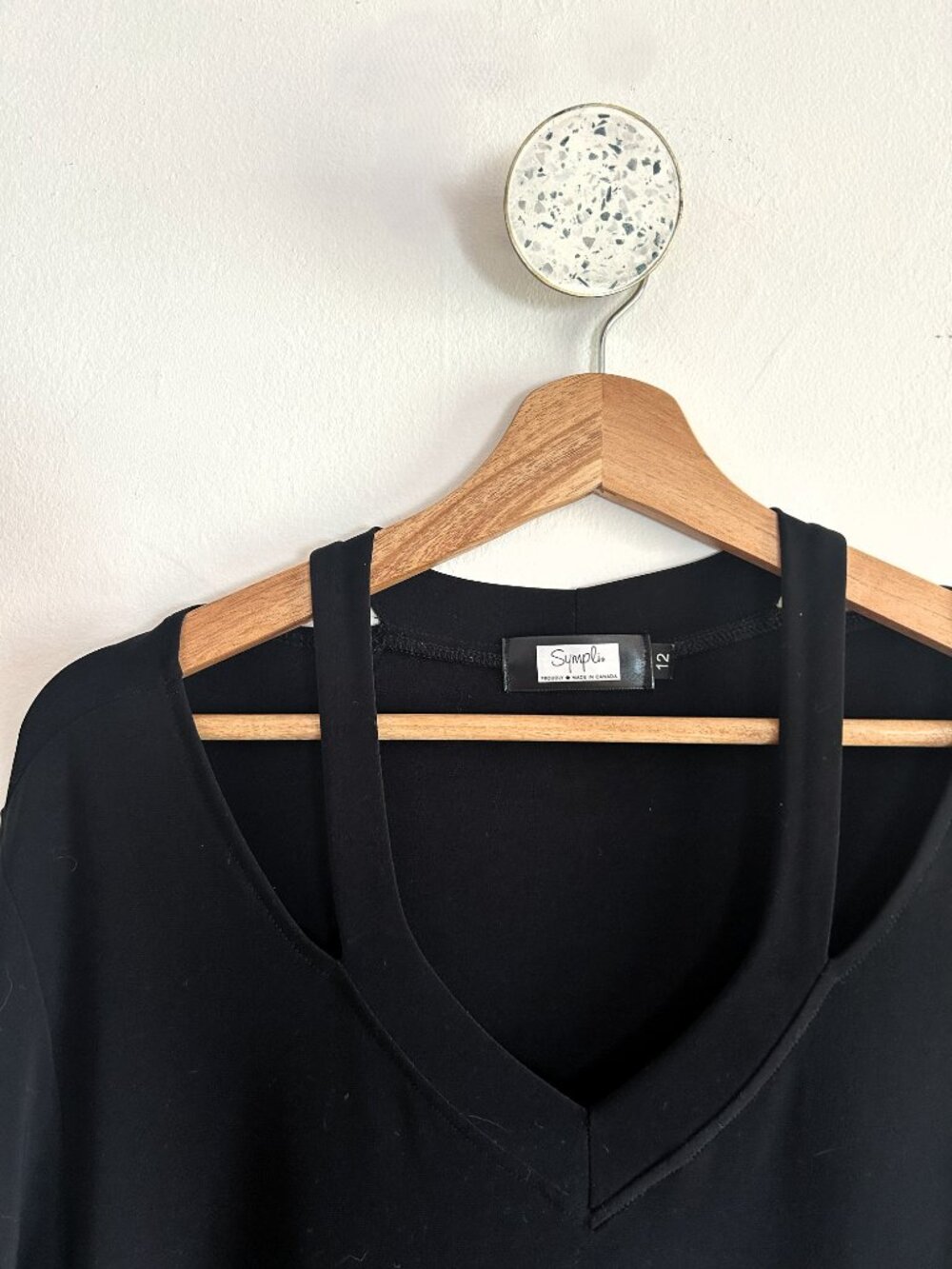 SYMPLI Jersey Cutout Tunic, Black, Size 12